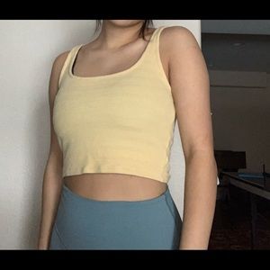 pastel yellow tank top from american eagle